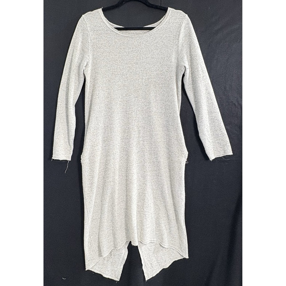 Anthropologie MOTH Women Long‎ Sleeve Asymmetric Hem Knit Dress Sz M Beige 11-6
